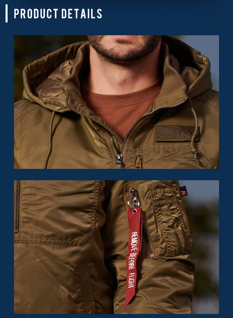Men's winter jacket is very stylish waterproof and windproof, thickened with padded