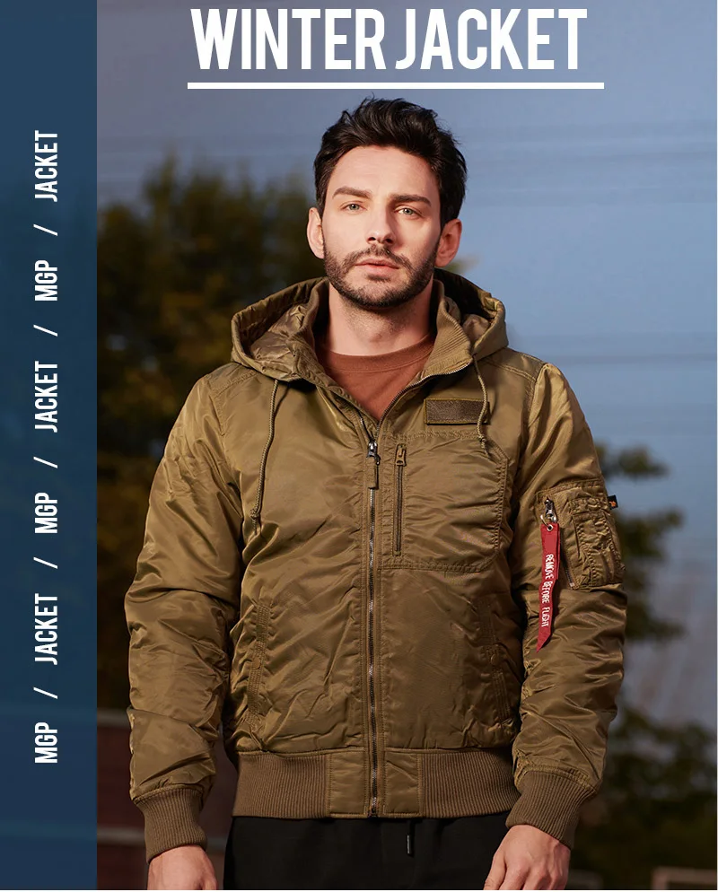 Men's winter jacket is very stylish waterproof and windproof, thickened with padded