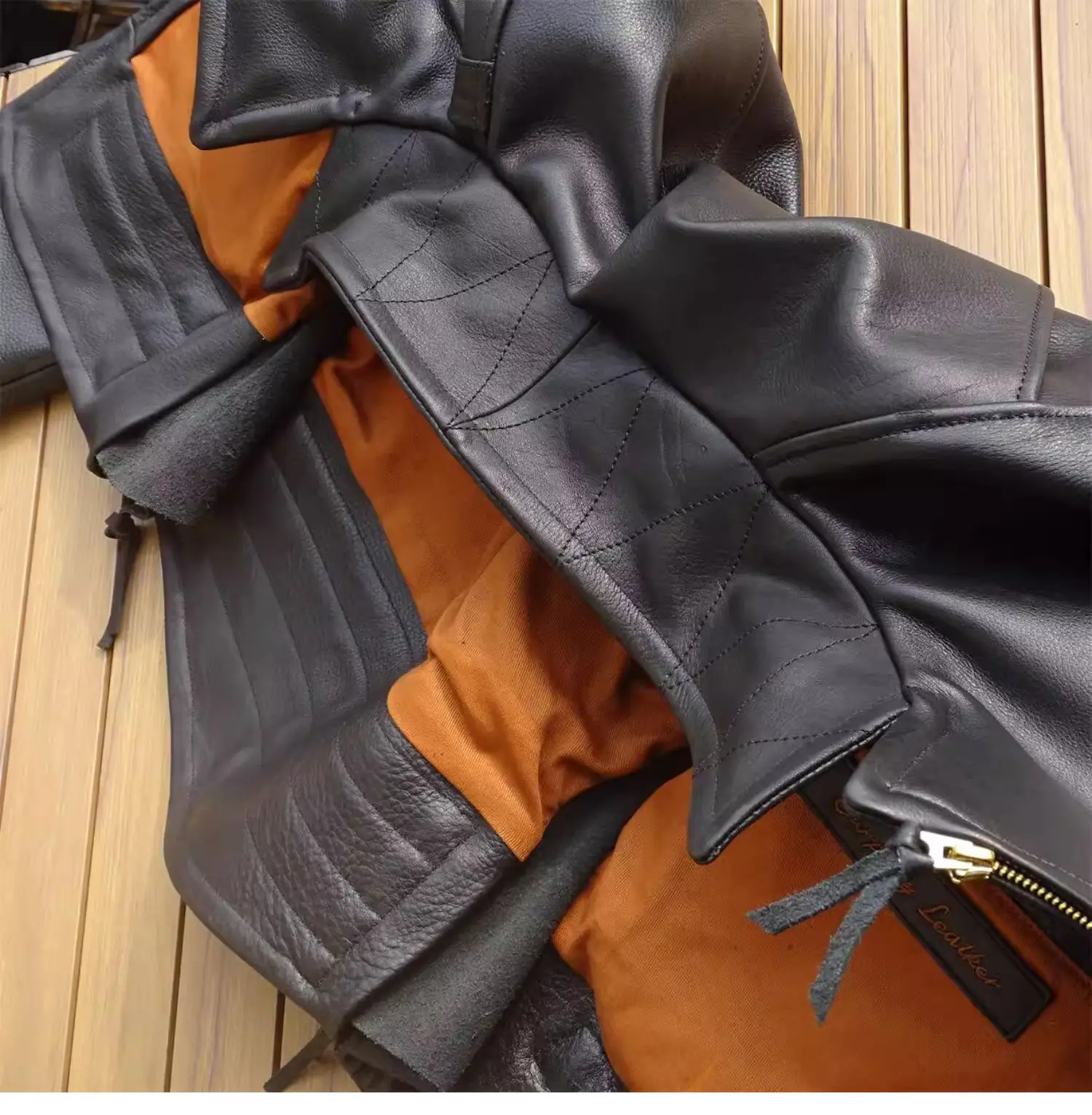 Black Winter Leather Jacket Men Sports Style Plus Size 5XL Genuine Natural Thick Cowhide Turn-Down Collar Mounted Police Coat