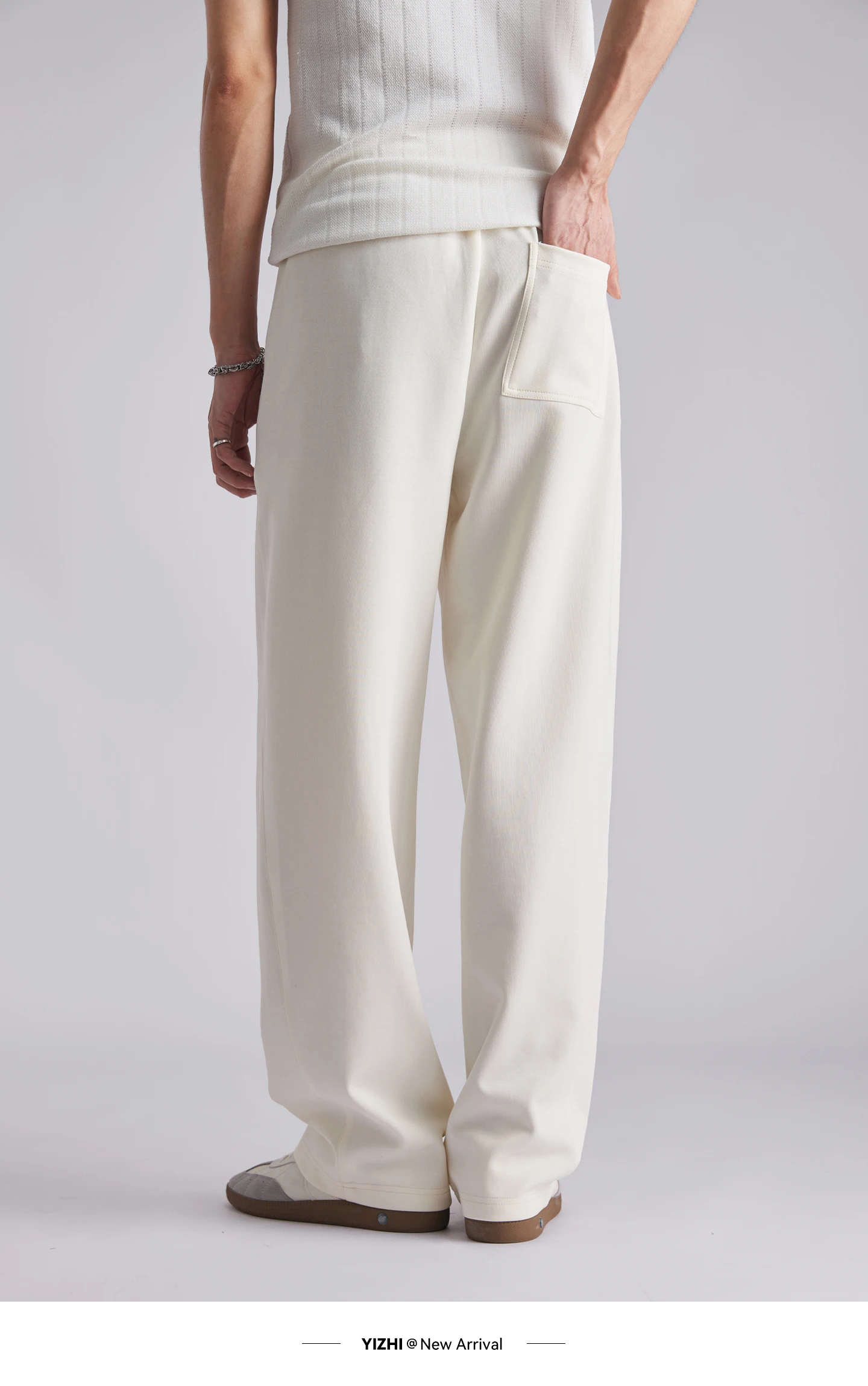 Men 260GSM Mamba Cotton Jogger Pants Summer Color Block Elastic Waist Japanese Style Loose Wide Leg Soft Casual Sports Trousers