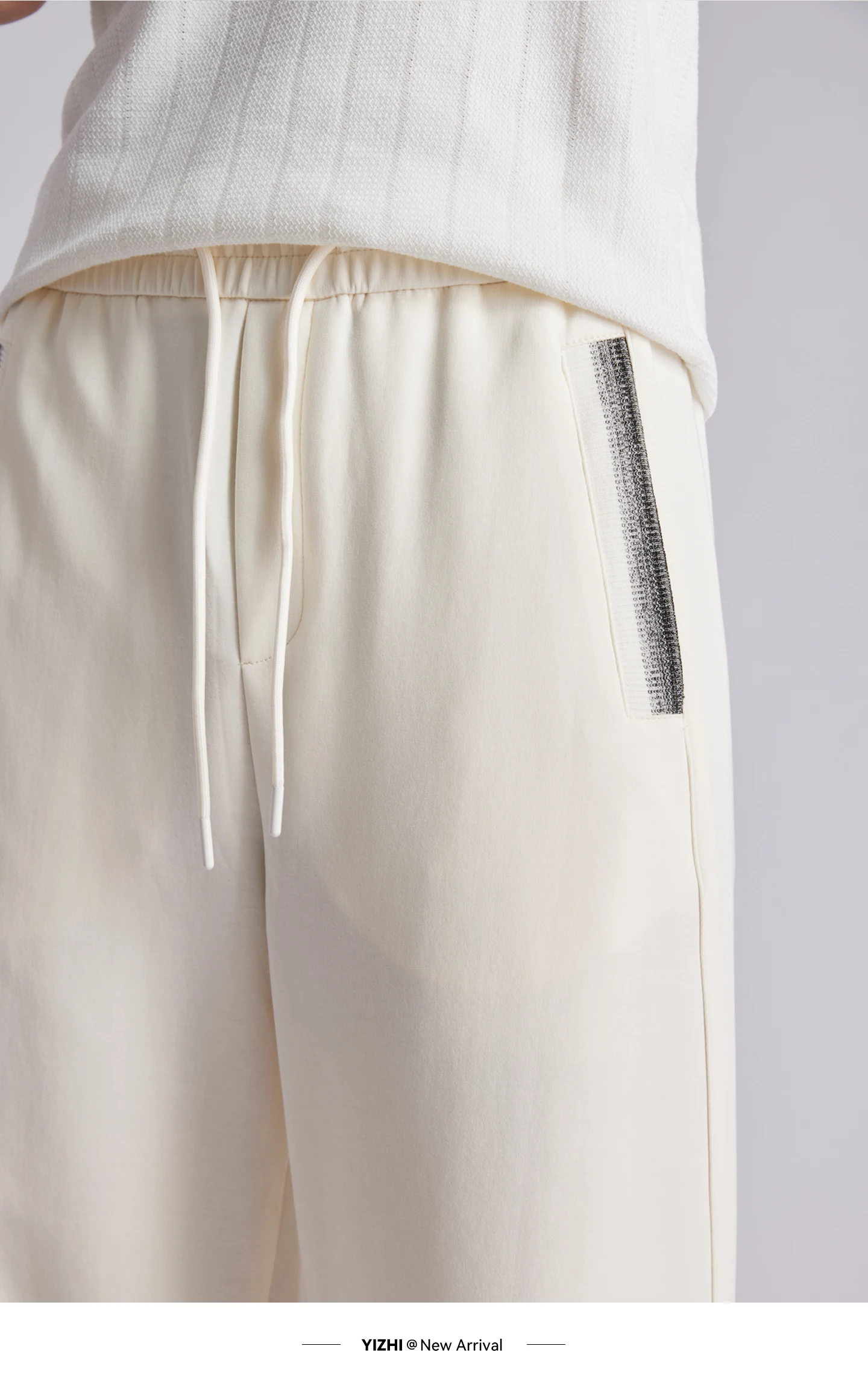 Men 260GSM Mamba Cotton Jogger Pants Summer Color Block Elastic Waist Japanese Style Loose Wide Leg Soft Casual Sports Trousers
