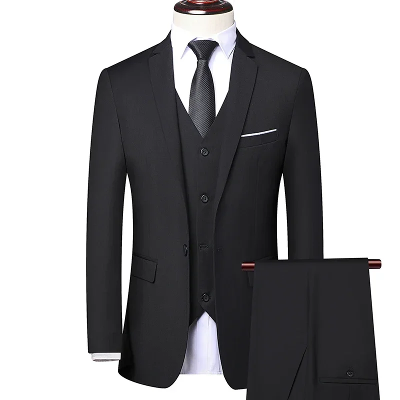 The New Store Offers Discounted Prices  Casual Formal Business Men's Fashionable Gentleman Solid Color All-season Fitted Suit