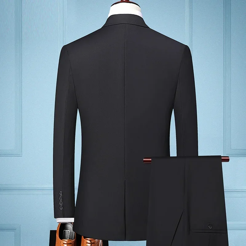 The New Store Offers Discounted Prices  Casual Formal Business Men's Fashionable Gentleman Solid Color All-season Fitted Suit