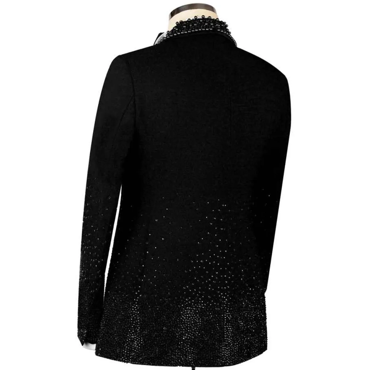 Customized Handsome Rhinestone Men Suits 1 Piece Sets Male Prom Blazer Shawl Lapel Ropa Hombre Slim Fit Groom Wedding Tuxedos