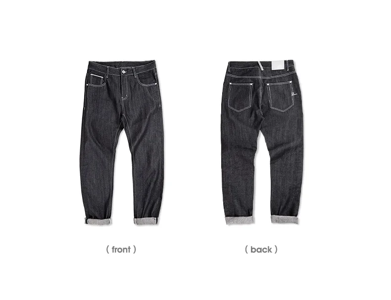 Maden Vintage 13OZ Sliver Denim Jeans for Men Selvedge Raw Denim Autumn Mid-waisted Straight Pants Male Versatile Trousers