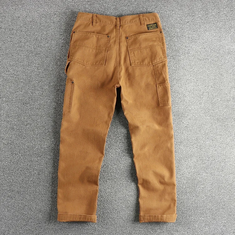 May Khaki Heavy Chunky Overalls Dyed Blue Striped Straight Trousers Men's Reproduction Trend Primary Color Pants