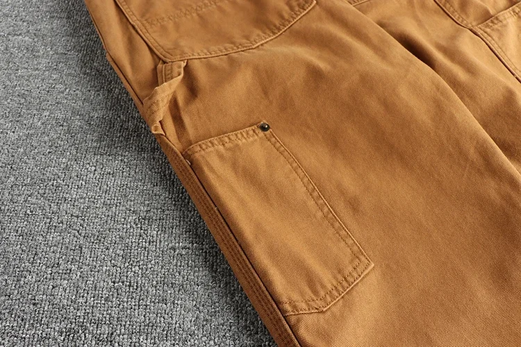 May Khaki Heavy Chunky Overalls Dyed Blue Striped Straight Trousers Men's Reproduction Trend Primary Color Pants