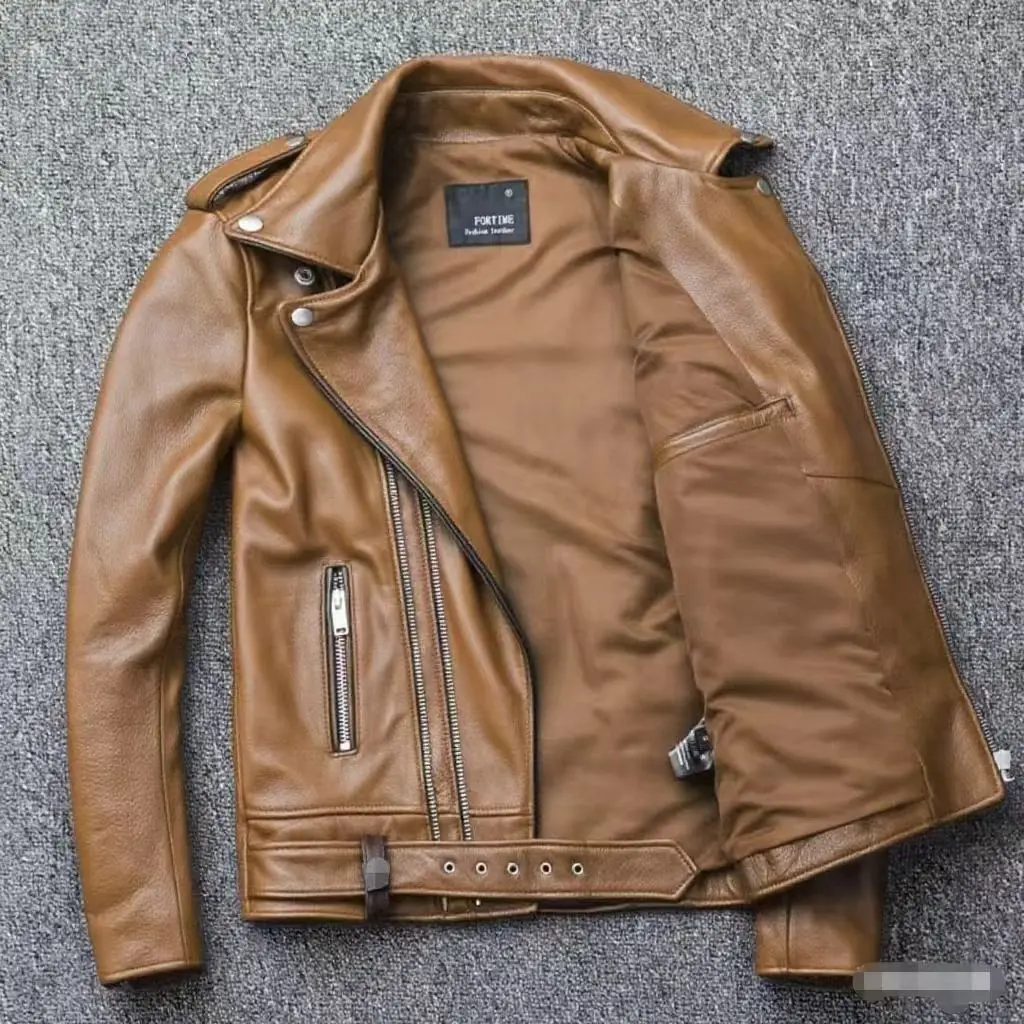 Winter and Autumn Men's Oversized Button-down PU Leather Coat with Multiple Zippers Polo Jacket, with Many Zippers Mens Jacket