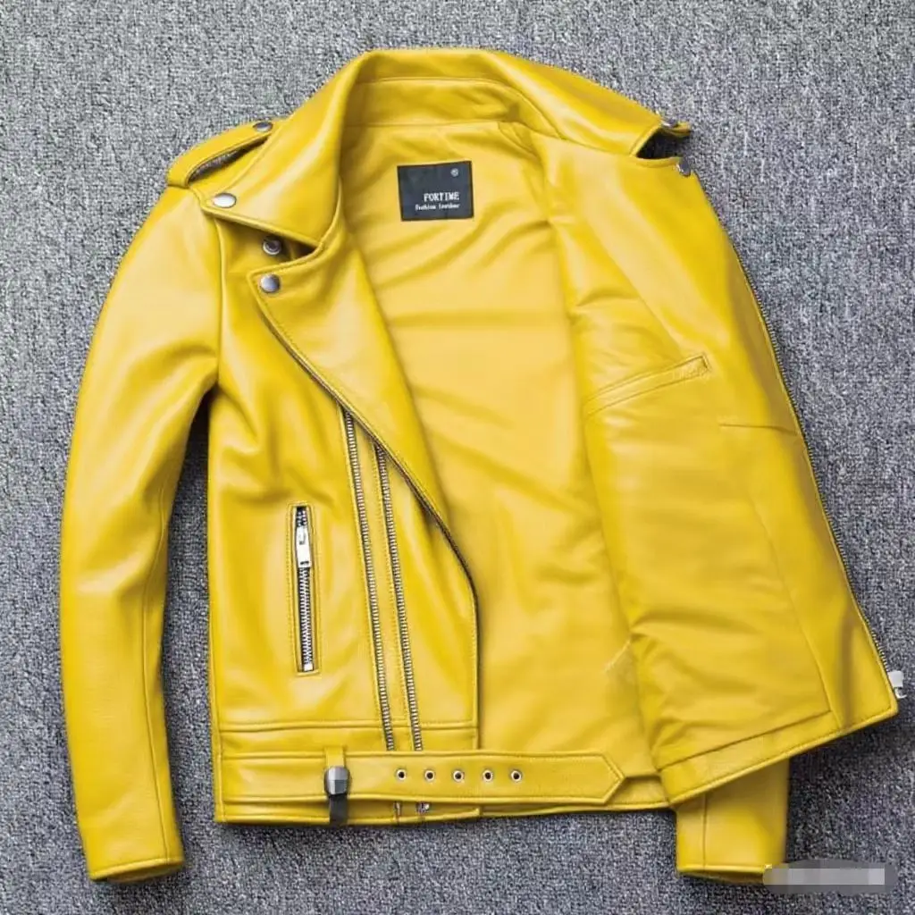 Winter and Autumn Men's Oversized Button-down PU Leather Coat with Multiple Zippers Polo Jacket, with Many Zippers Mens Jacket