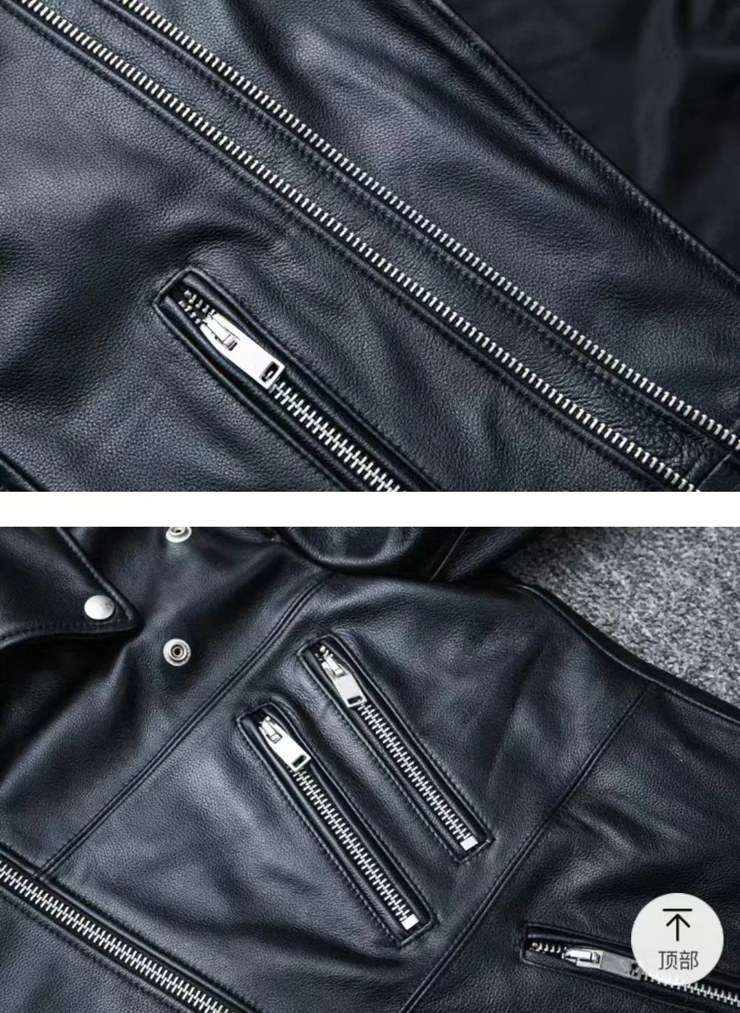 Winter and Autumn Men's Oversized Button-down PU Leather Coat with Multiple Zippers Polo Jacket, with Many Zippers Mens Jacket