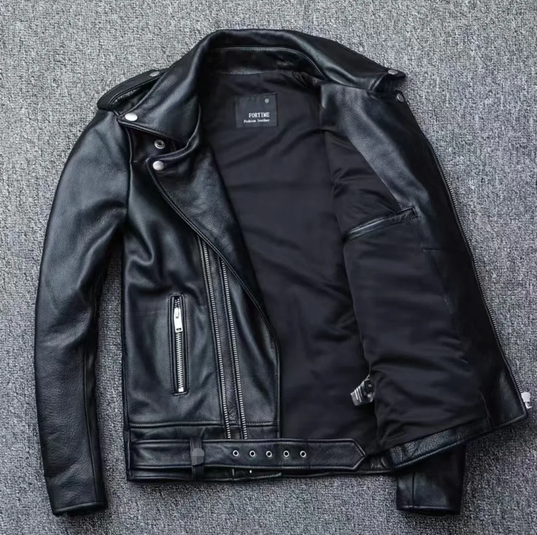 Winter and Autumn Men's Oversized Button-down PU Leather Coat with Multiple Zippers Polo Jacket, with Many Zippers Mens Jacket
