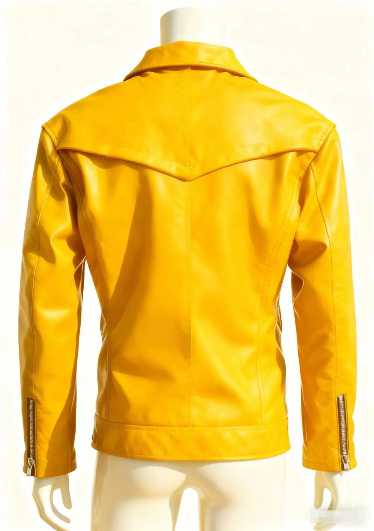 Winter and Autumn Men's Oversized Button-down PU Leather Coat with Multiple Zippers Polo Jacket, with Many Zippers Mens Jacket