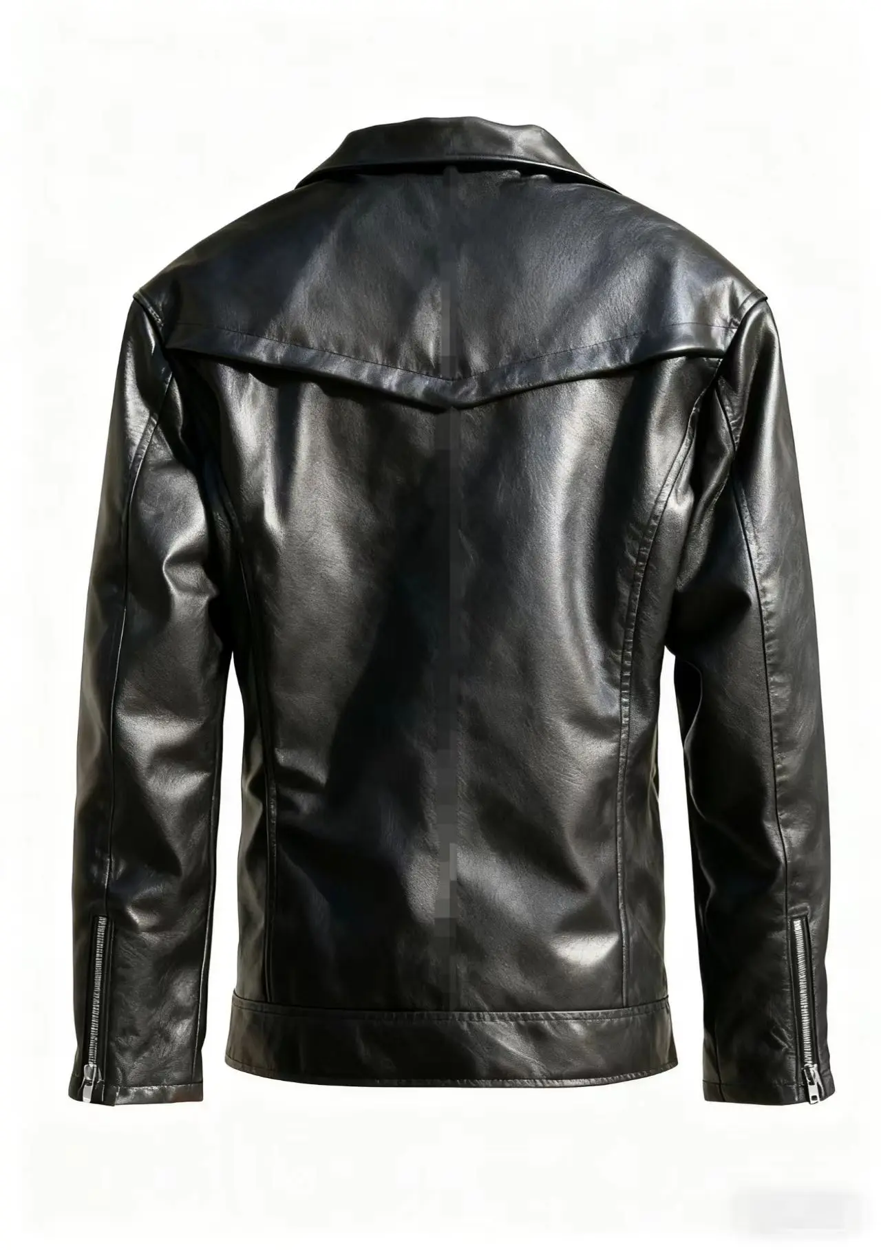 Winter and Autumn Men's Oversized Button-down PU Leather Coat with Multiple Zippers Polo Jacket, with Many Zippers Mens Jacket