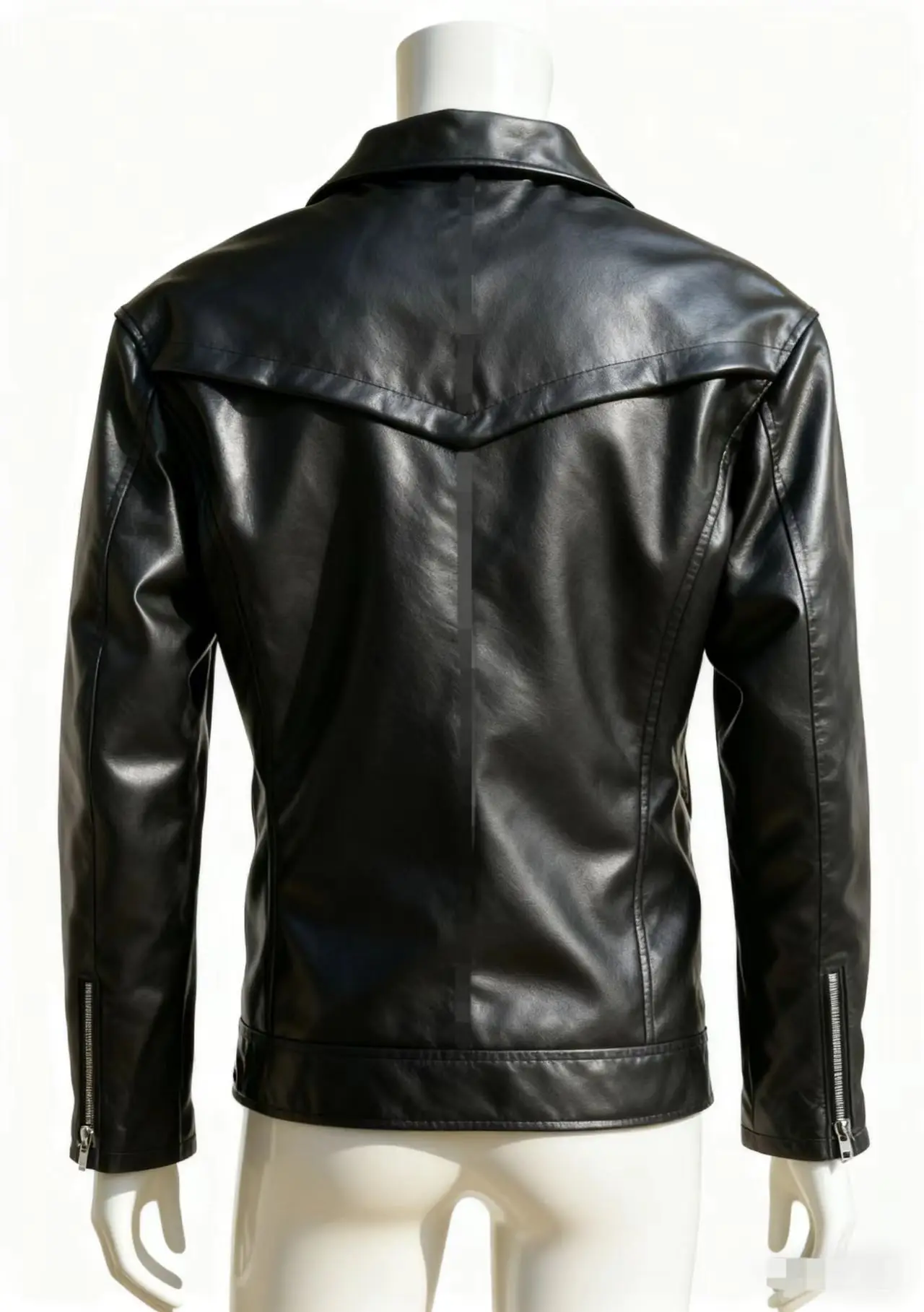 Winter and Autumn Men's Oversized Button-down PU Leather Coat with Multiple Zippers Polo Jacket, with Many Zippers Mens Jacket