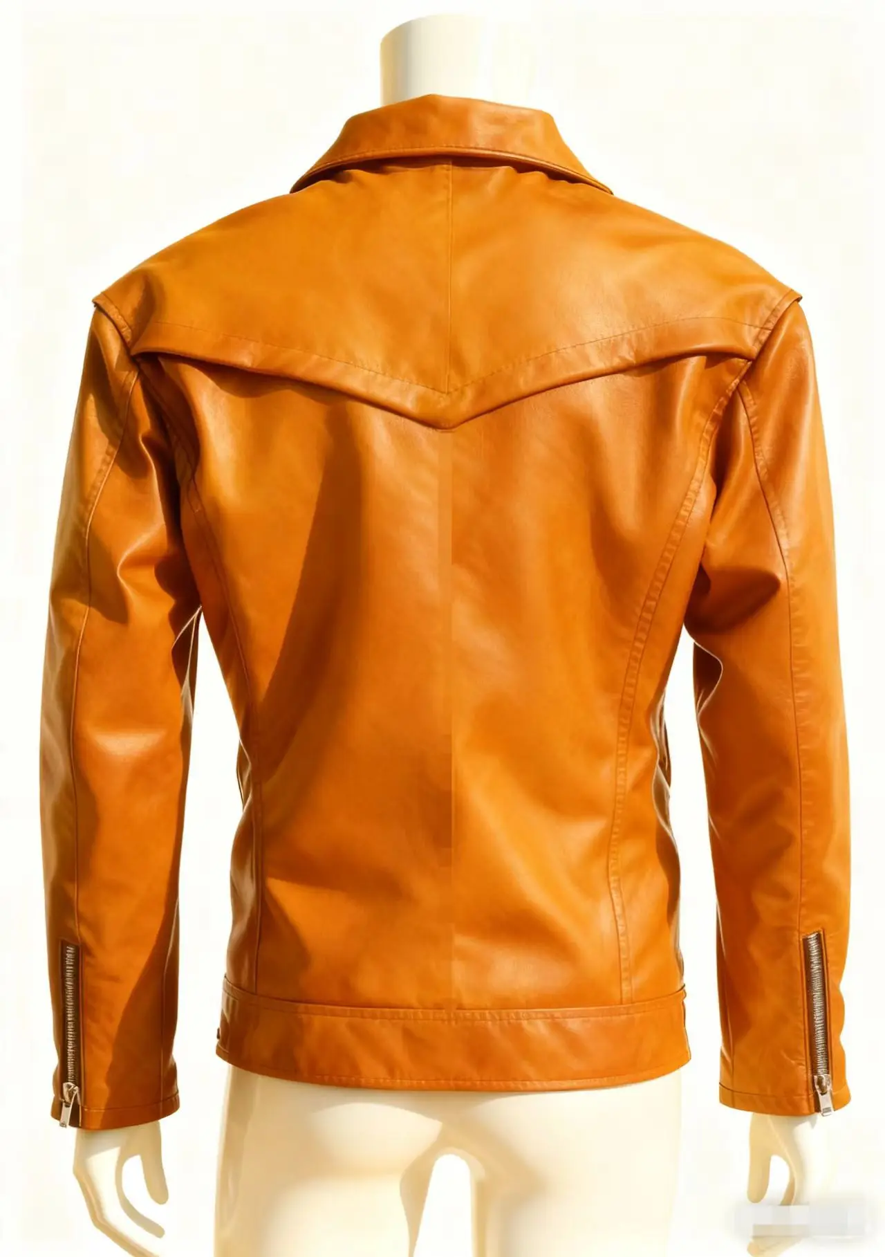 Winter and Autumn Men's Oversized Button-down PU Leather Coat with Multiple Zippers Polo Jacket, with Many Zippers Mens Jacket