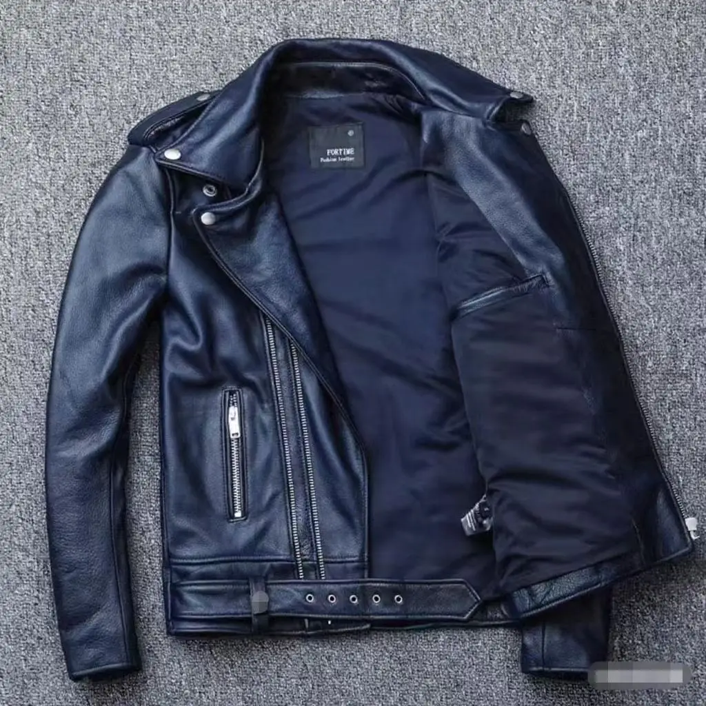Winter and Autumn Men's Oversized Button-down PU Leather Coat with Multiple Zippers Polo Jacket, with Many Zippers Mens Jacket