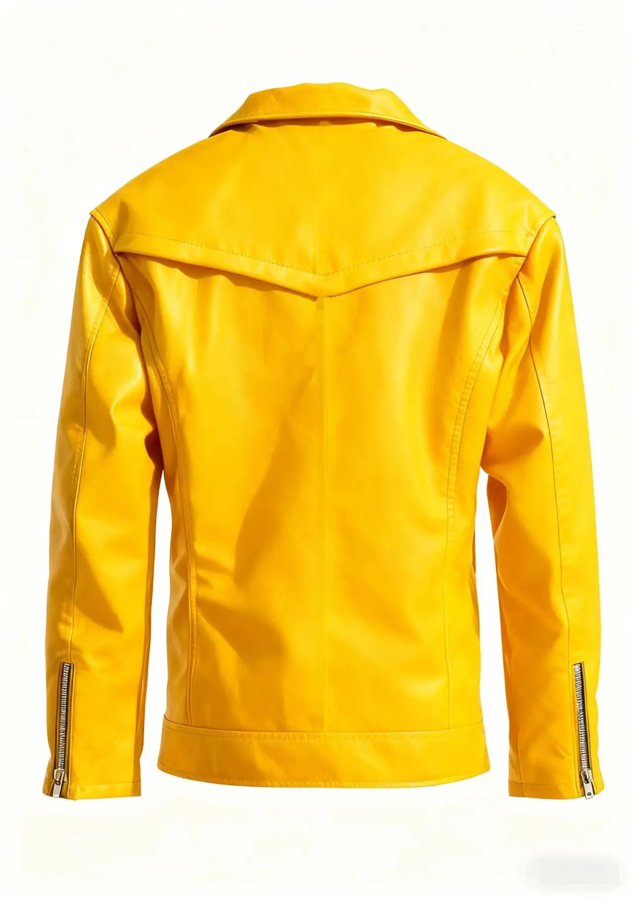 Winter and Autumn Men's Oversized Button-down PU Leather Coat with Multiple Zippers Polo Jacket, with Many Zippers Mens Jacket