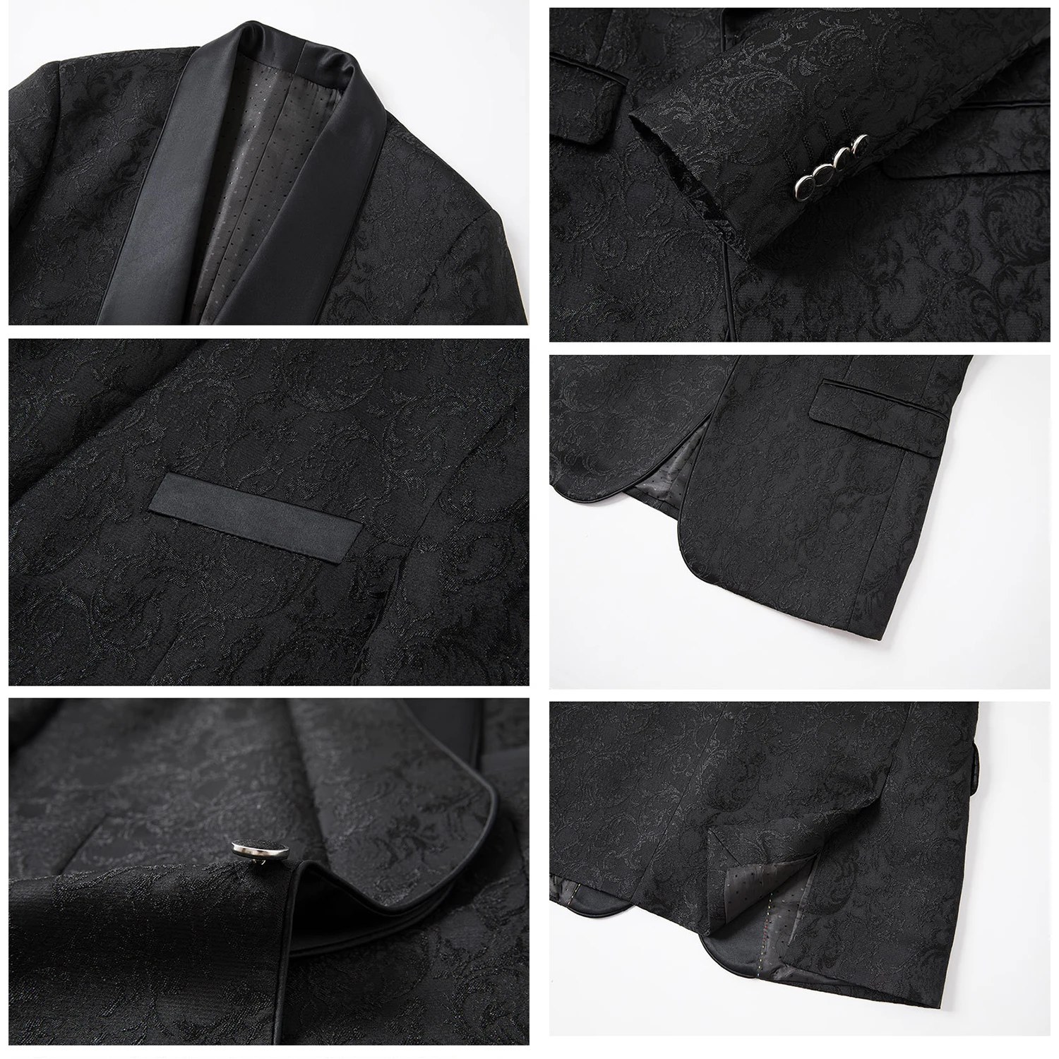 Embroidered Men Suit 3 Pieces Printed Striped With Lapel For Wedding Banquet Work Business Tuxedo Set Jacket Vest With Pants