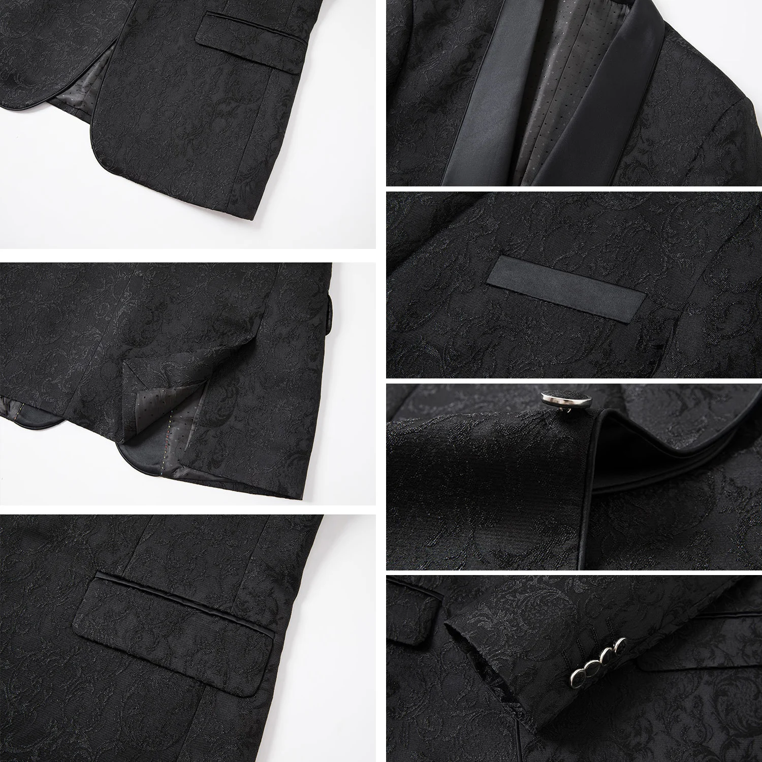 Embroidered Men Suit 3 Pieces Printed Striped With Lapel For Wedding Banquet Work Business Tuxedo Set Jacket Vest With Pants