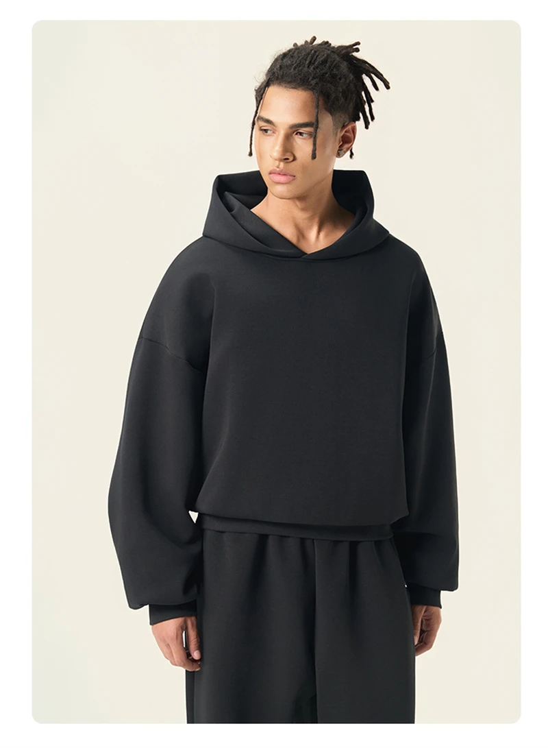 ZODF Trendy Winter 350gsm Solid Fleece Hooded Hoodies For Man Unisex Boxyfit Solid Warm Pullovers Brand Clothing HY0038