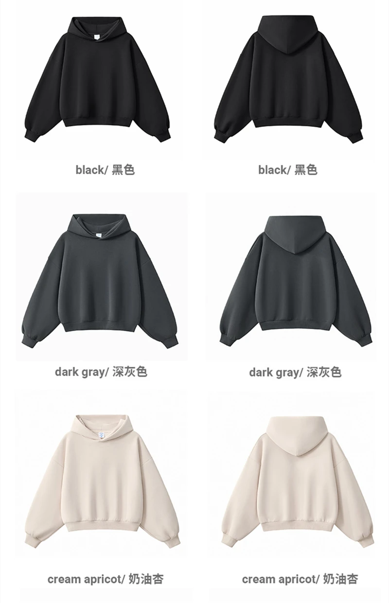 ZODF Trendy Winter 350gsm Solid Fleece Hooded Hoodies For Man Unisex Boxyfit Solid Warm Pullovers Brand Clothing HY0038