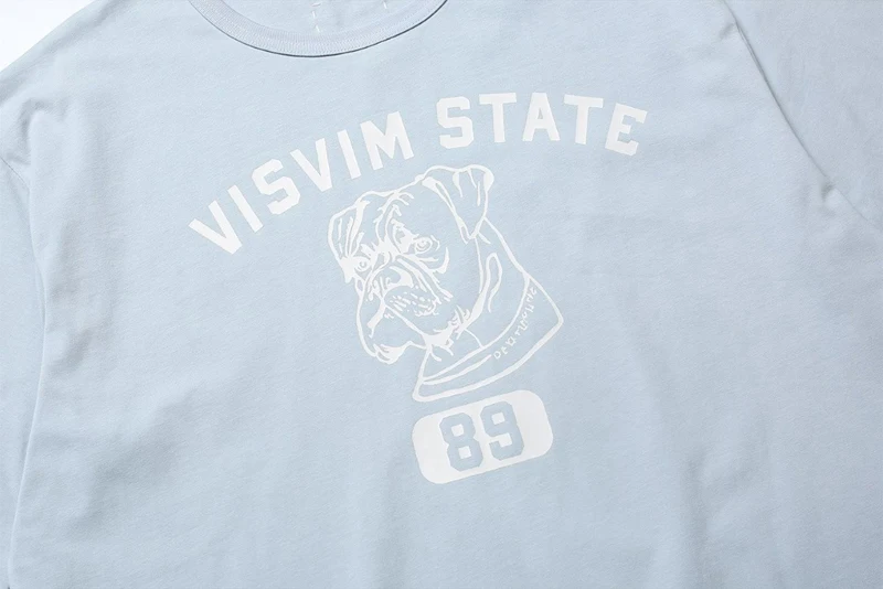 VISVIM Dog Digit 89 Print T Shirt Collar Stitch Box Label Tee Men Women High Quality Loose Short Sleeve Office Commuter Tops Tee