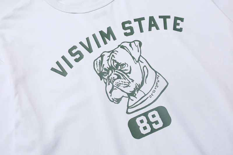 VISVIM Dog Digit 89 Print T Shirt Collar Stitch Box Label Tee Men Women High Quality Loose Short Sleeve Office Commuter Tops Tee