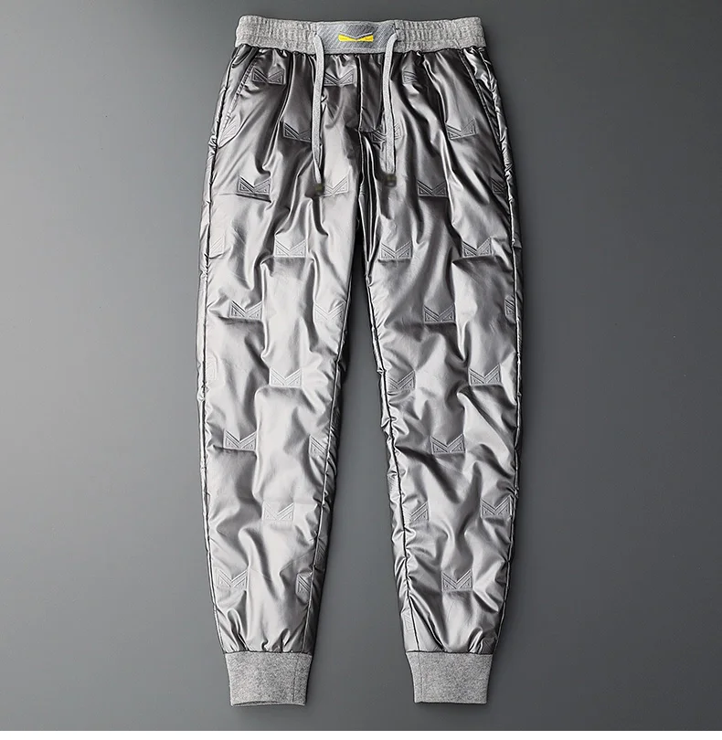 Winter Warm Thickened White Duck Pants Men'S Korean Youth Outdoor Bright Face Wind Proof And Waterproof Down Trousers