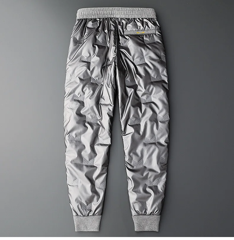 Winter Warm Thickened White Duck Pants Men'S Korean Youth Outdoor Bright Face Wind Proof And Waterproof Down Trousers