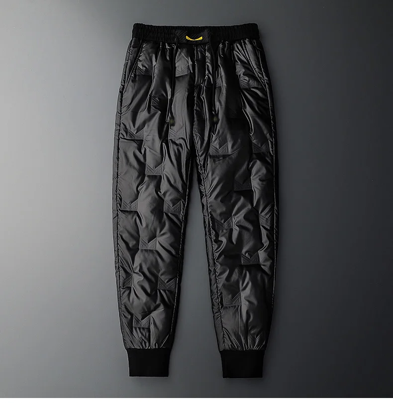 Winter Warm Thickened White Duck Pants Men'S Korean Youth Outdoor Bright Face Wind Proof And Waterproof Down Trousers