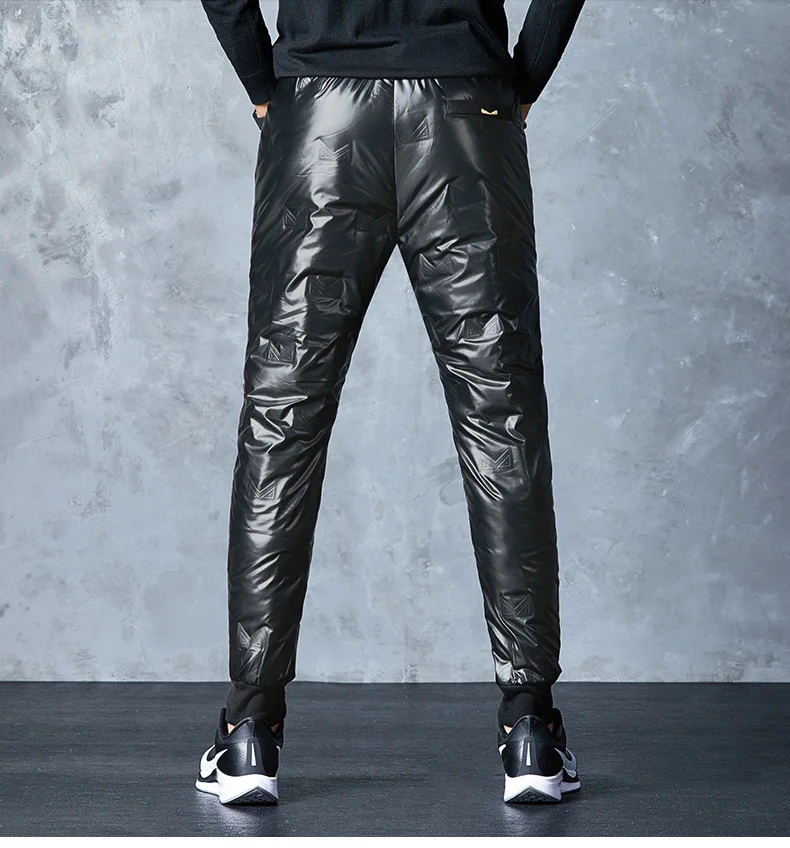 Winter Warm Thickened White Duck Pants Men'S Korean Youth Outdoor Bright Face Wind Proof And Waterproof Down Trousers