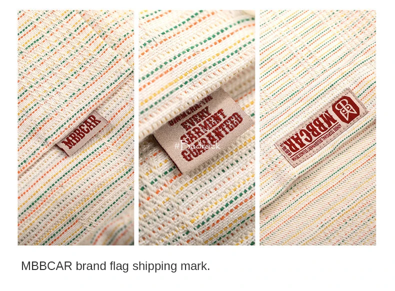 MBBCAR American style vintage 100% cotton beige shirts for men 4 yarn-dyed simple one wash casual Men's shirts and blouses 9236