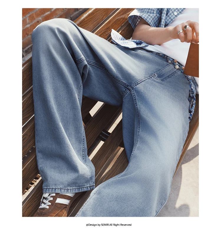 Semir Men Jeans Cooling 2026 Washed Straight Urban Casual Everyday Style Soft Comfortable Daily Wear Trendy Versatile Minimal