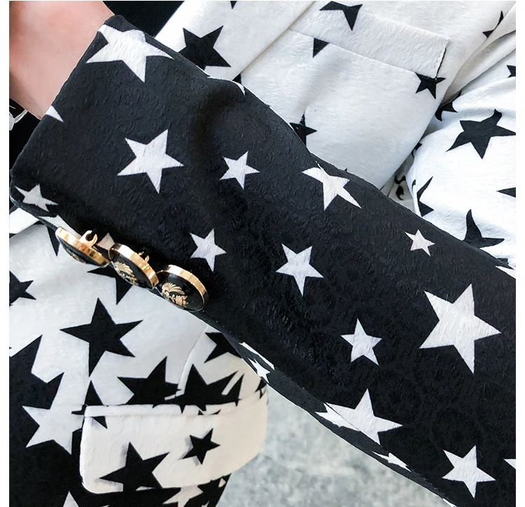 Star Print Slim Fit Blazers 2026 New Men's Club Dress Groom Tuxedo Men's Formal Wedding Prom Suit Jacket Brand Costume Homme