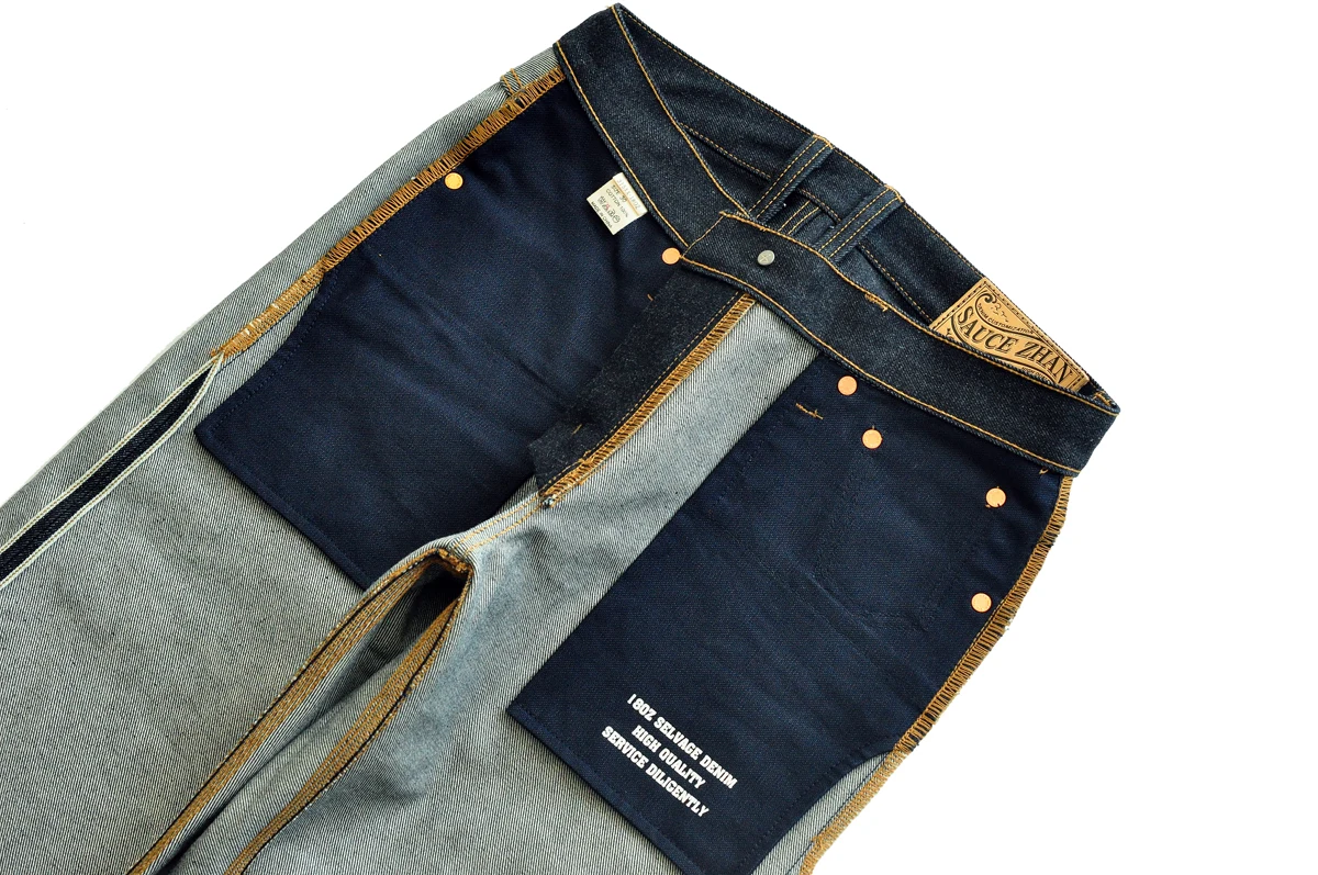 Saucezhan 316XX-18OZ Mens Jeans Selvedge Denim Jeans Raw Denim Straight Thick Autumn and Winter Vintage Jeans Pants