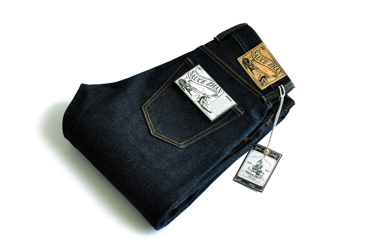 Saucezhan 316XX-18OZ Mens Jeans Selvedge Denim Jeans Raw Denim Straight Thick Autumn and Winter Vintage Jeans Pants
