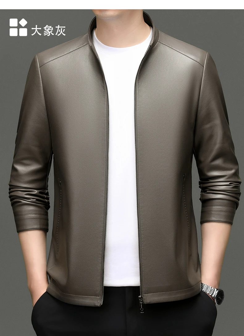 YN-2581 Spring And Autumn New Men's Genuine Leather Coat, Fur Integrated, Casual Natural Sheepskin Coat, Winter Thickened Top