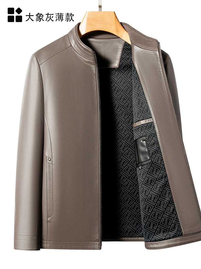 YN-2581 Spring And Autumn New Men's Genuine Leather Coat, Fur Integrated, Casual Natural Sheepskin Coat, Winter Thickened Top
