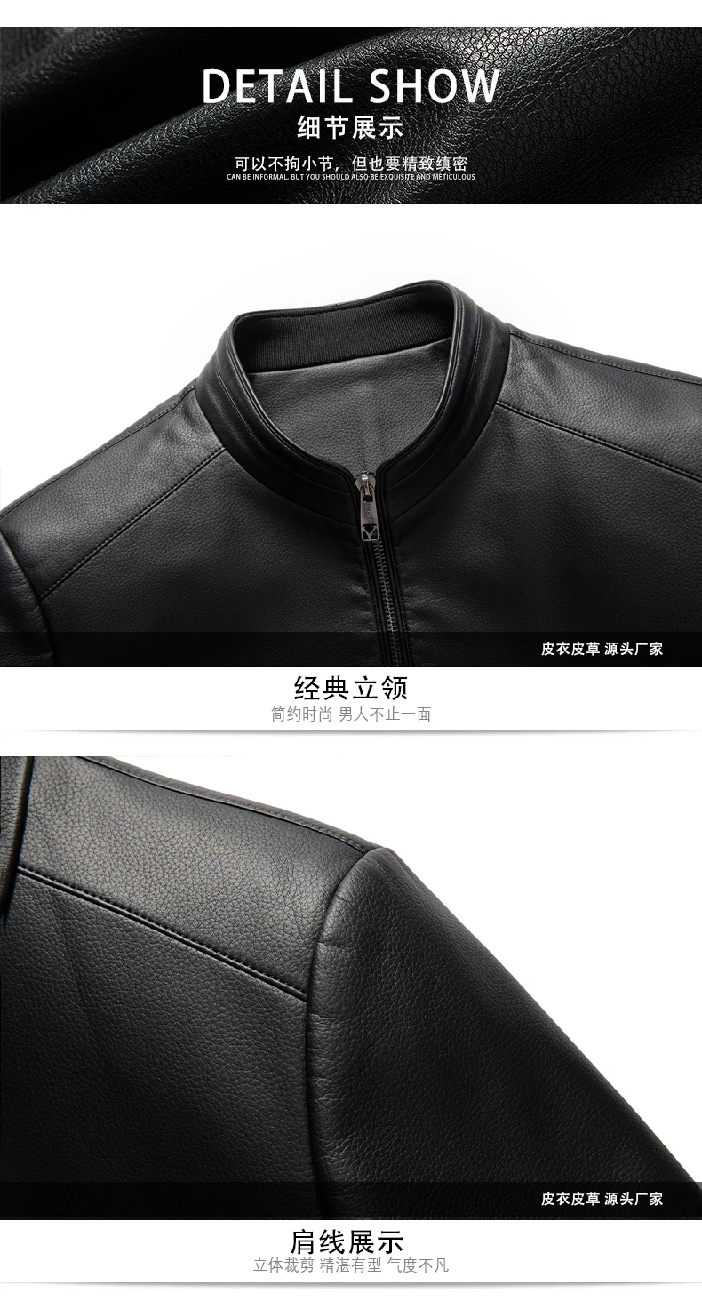 YN-2581 Spring And Autumn New Men's Genuine Leather Coat, Fur Integrated, Casual Natural Sheepskin Coat, Winter Thickened Top