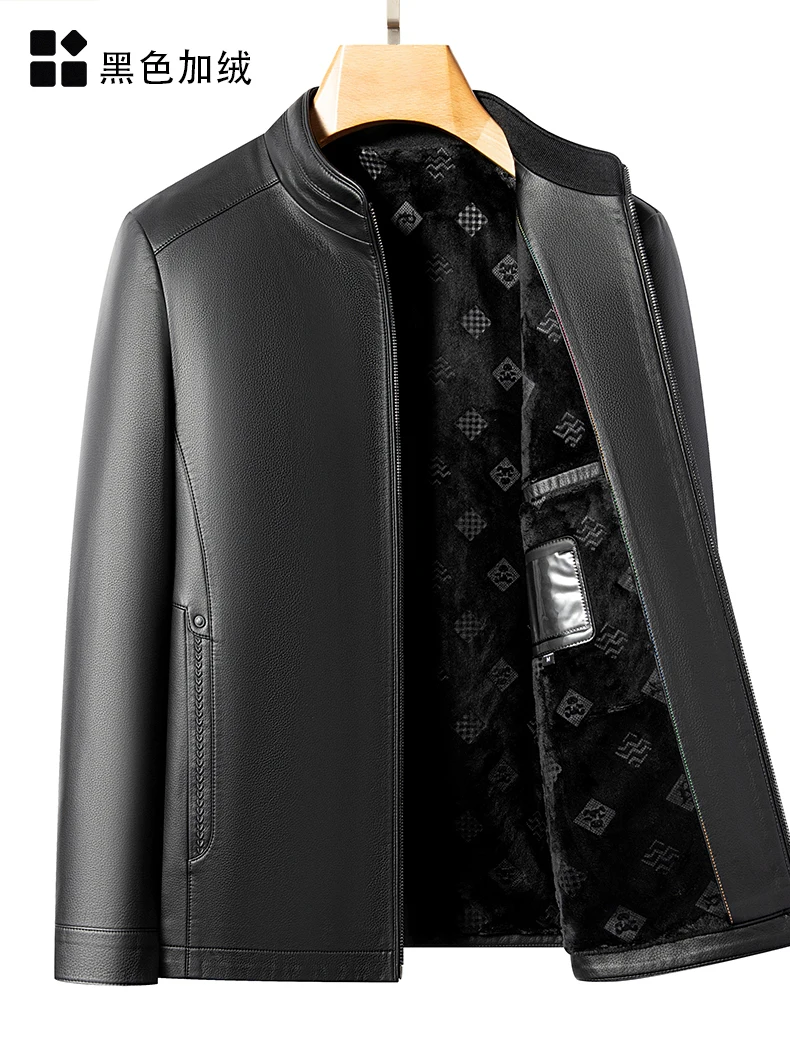 YN-2581 Spring And Autumn New Men's Genuine Leather Coat, Fur Integrated, Casual Natural Sheepskin Coat, Winter Thickened Top