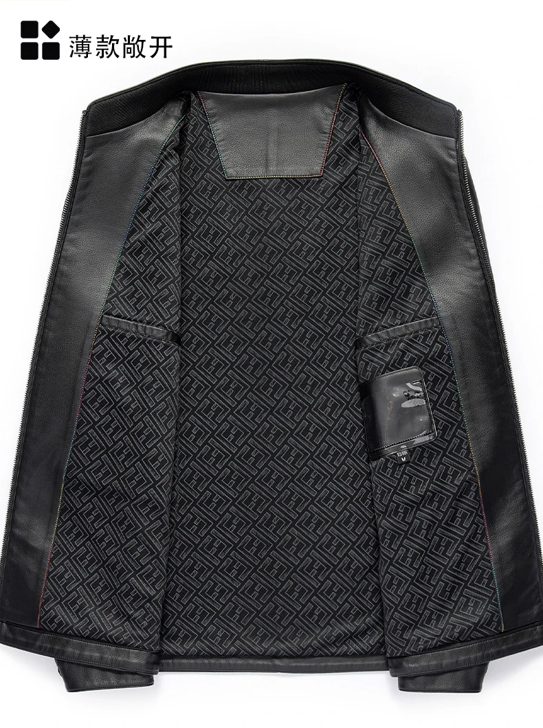 YN-2581 Spring And Autumn New Men's Genuine Leather Coat, Fur Integrated, Casual Natural Sheepskin Coat, Winter Thickened Top