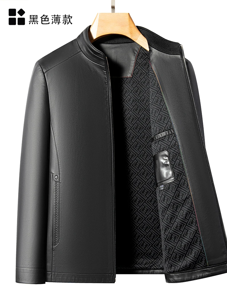 YN-2581 Spring And Autumn New Men's Genuine Leather Coat, Fur Integrated, Casual Natural Sheepskin Coat, Winter Thickened Top
