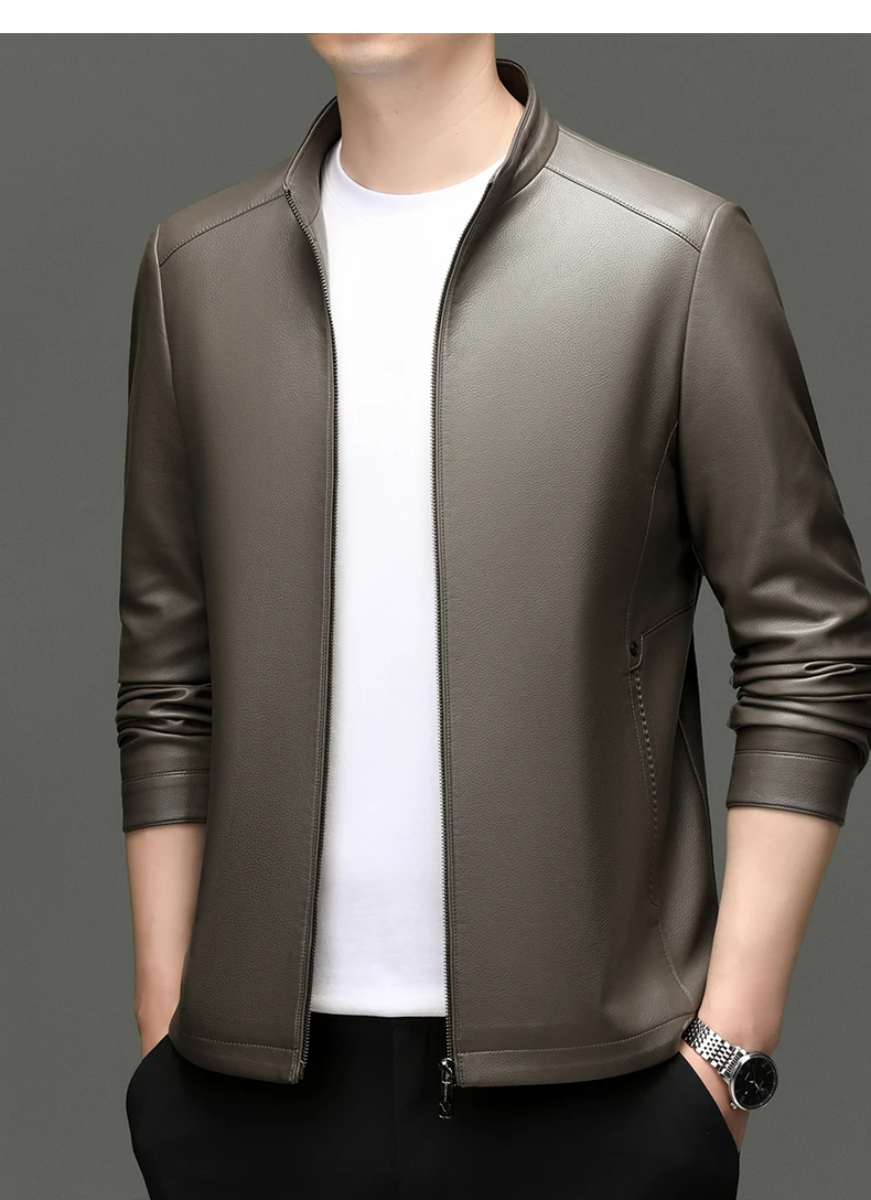 YN-2581 Spring And Autumn New Men's Genuine Leather Coat, Fur Integrated, Casual Natural Sheepskin Coat, Winter Thickened Top