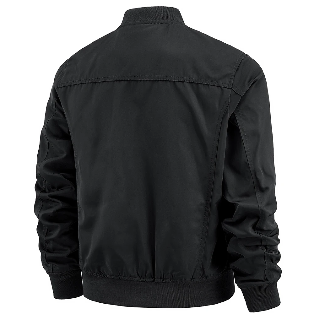 Spring And Autumn New Men's Jacket Solid Color Multi-Pocket Zipper Jacket Fashion Simple Casual Versatile Mening's Clothing