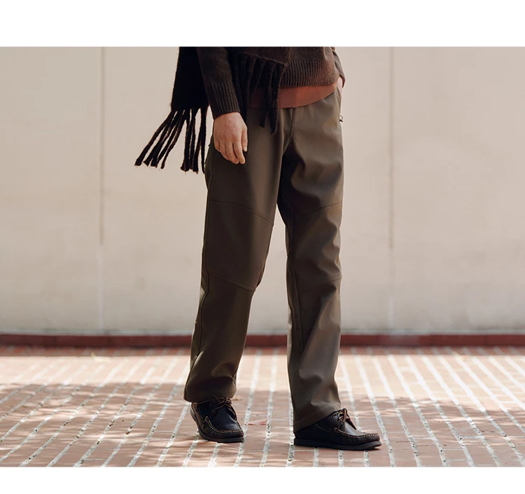 Semir Casual Pants Men Fleece Lined Three-Resistant Outdoor Long Pants 2025 Winter New Straight Leg Elastic Waist Versatile