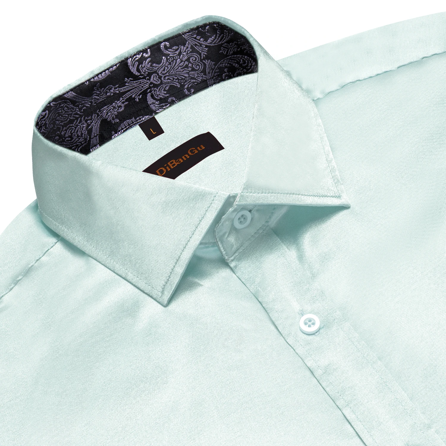 Luxury Elegant Dress Shirts for Men Stretch Satin Long Sleeve Casual Social Shirt Designer Contrasting Paisley Clothing