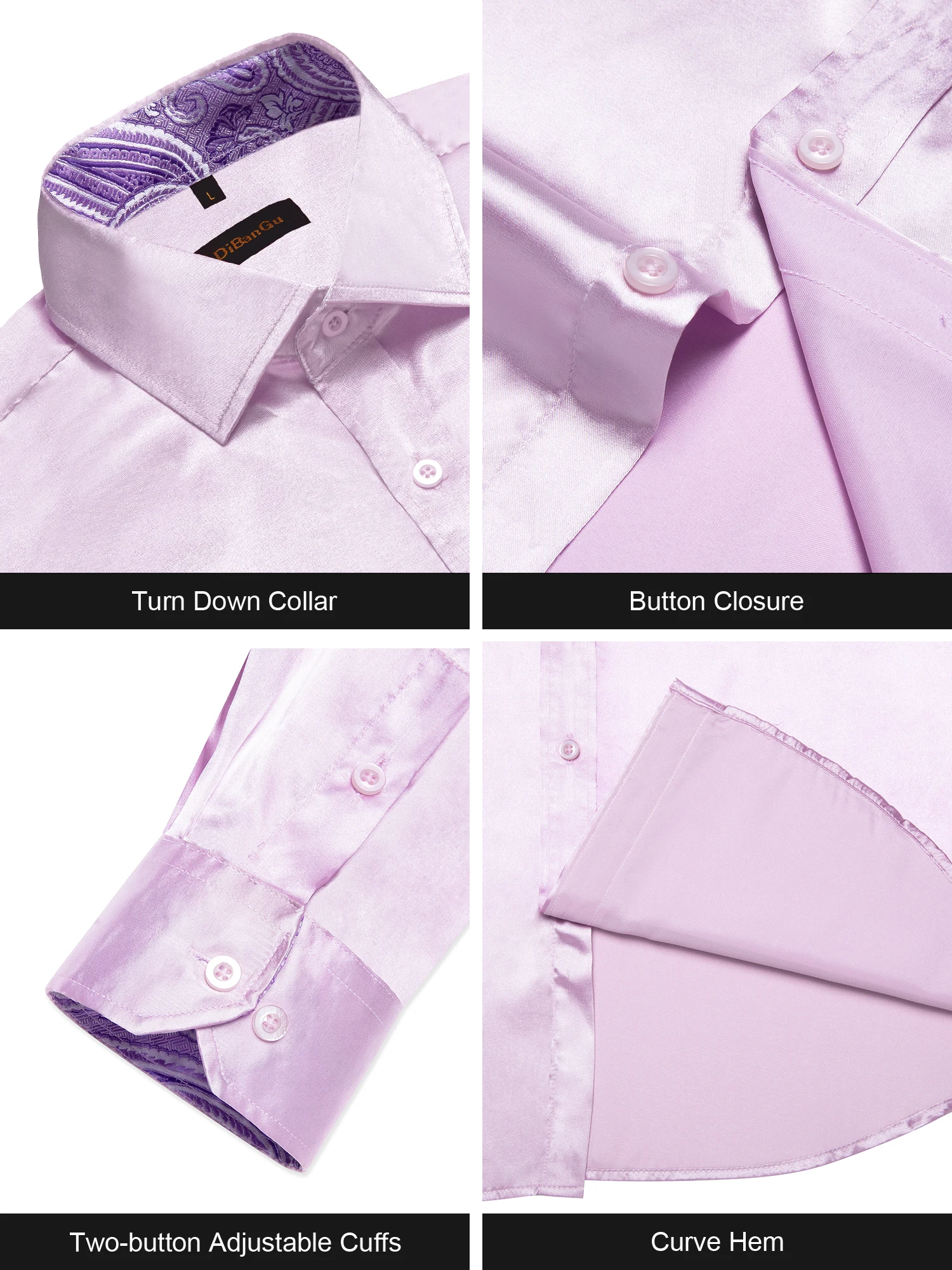 Luxury Elegant Dress Shirts for Men Stretch Satin Long Sleeve Casual Social Shirt Designer Contrasting Paisley Clothing