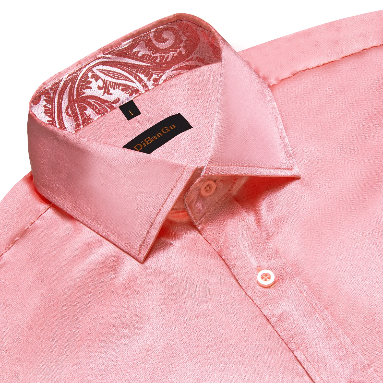 Luxury Elegant Dress Shirts for Men Stretch Satin Long Sleeve Casual Social Shirt Designer Contrasting Paisley Clothing