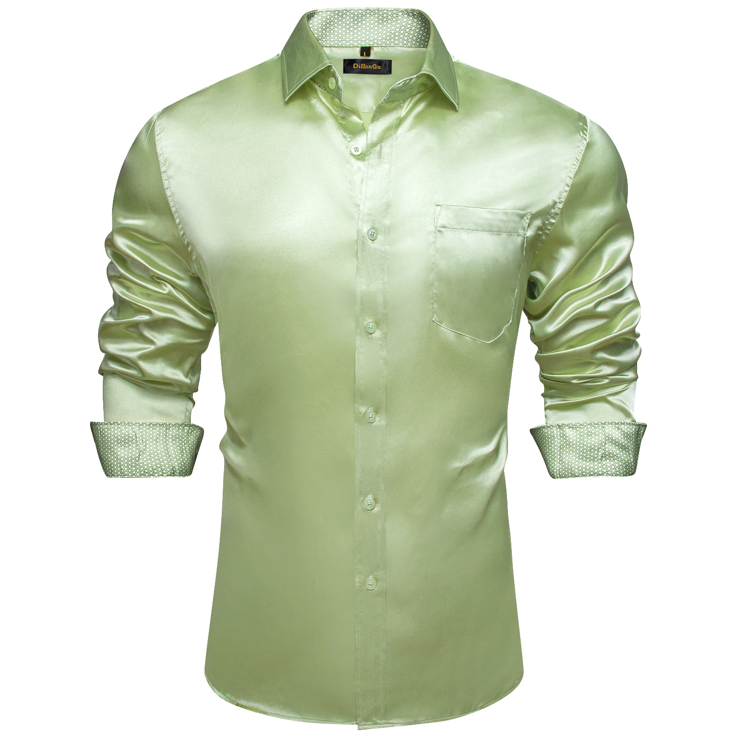 Luxury Elegant Dress Shirts for Men Stretch Satin Long Sleeve Casual Social Shirt Designer Contrasting Paisley Clothing