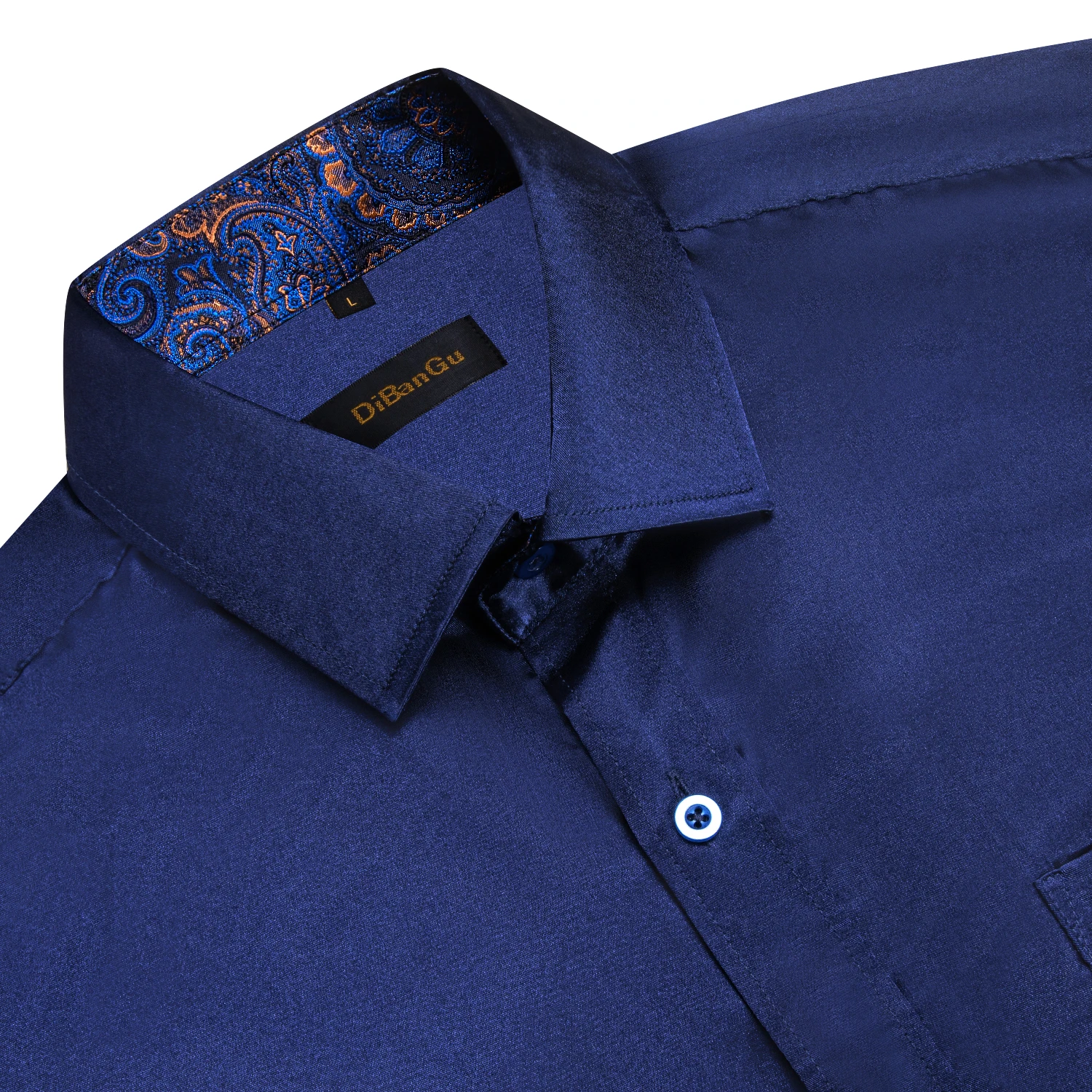 Luxury Elegant Dress Shirts for Men Stretch Satin Long Sleeve Casual Social Shirt Designer Contrasting Paisley Clothing